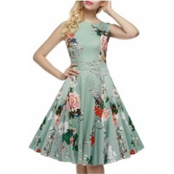 Women's Floral Sleeveless Party Picnic Party Cocktail Dress