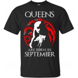 Dragon Queens Are Born In September Black T-Shirt
