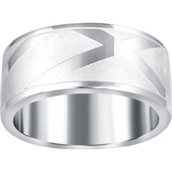 Orchid Jewelry Stainless Steel High Polished Textured Wedding Band