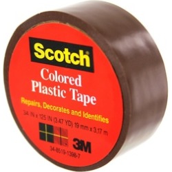 3M 190BN Scotch Brown Plastic Tape - Pack Of 6,
