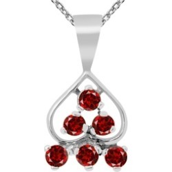 Orchid Jewelry 925 Sterling Silver 0.9 Carat Garnet Necklace