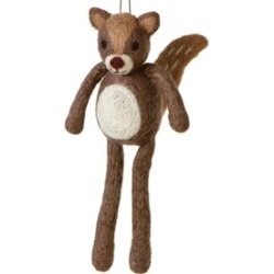 6.75" Fuzzy Friends Brown Squirrel Dangling Legs Christmas Ornament