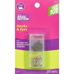 Dritz 27524D Hooks & Eyes One Size - Pack of 20
