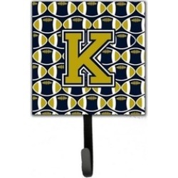 Carolines Treasures CJ1074-KSH4 Letter K Football Blue & Gold Leash or Key Hold