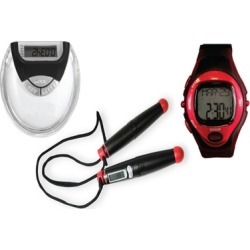 Digital Fitness Kit Heart Rate Monitor Watch Jump Rope Pedometer Plus