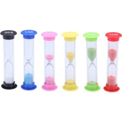 6 PCS Sand Timer Sandglass Hourglass, Sand Clock Timer, Mini Desk Toy