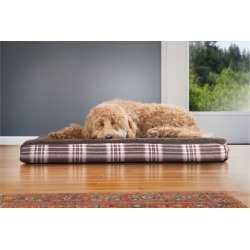 Furhaven Orthopedic Plaid Deluxe Mattress Dog Bed in Blue Small