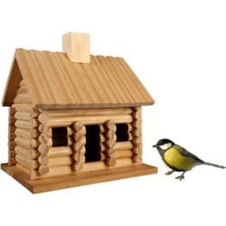 Log Cabin Style Birdhouse Great For Garden Decoration