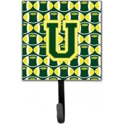 Carolines Treasures CJ1075-USH4 Letter U Football Green & Yellow Leash or Key Ho