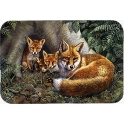 Carolines Treasures BDBA0283LCB A Family of Foxes at Home Glass Large Cutting Bo