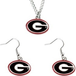 Sports Team Logo Necklace and Dangle Earring Charm Set NCAA