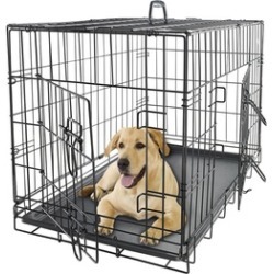 Collapsible Metal Pet Crate with Removable Tray