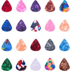 20 Pcs Stylish Colorful Celluloid Guitar Picks Bass/Ukulele Picks