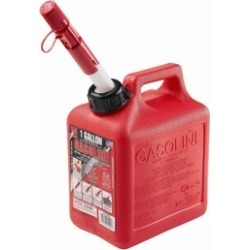 Midwest Can 1200 Poly Gasoline Can w/Spill Proof Spout, Red, 1-Gallon