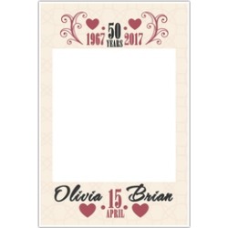 Hearts Ornamental Wedding Anniversary Selfie Frame Photo Booth Prop Po