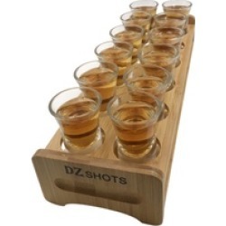 Shot Glasses 0.7-Ounce With Wood Cup Holder For Tequila Whiskey Wine