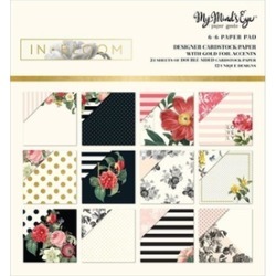 My Minds Eye BLM010 Double Sided Paper Pad In Bloom With Gold Foil - 6 x 6 in.