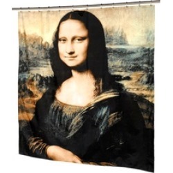 Carnation Home Fashions Mona Lisa Fabric Shower Curtain