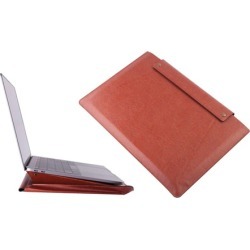 Insten Brown Leather Pouch Sleeve Case with Stand for 13.3" MacBook
