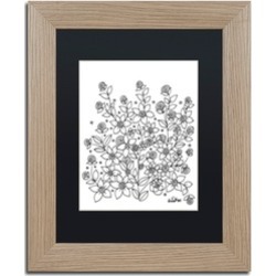 KCDoodleArt 'Simple Flower Doodle 2' Matted Birch Framed Art