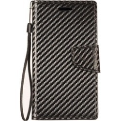 Insten Leather Fabric Case Lanyard w/stand For ZTE Blade Force/Blade X - Black