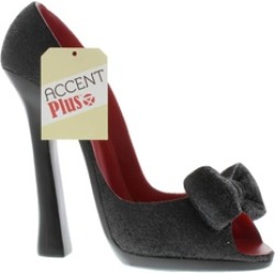 Glittery Black Peep Toe Shoe Wine Holder