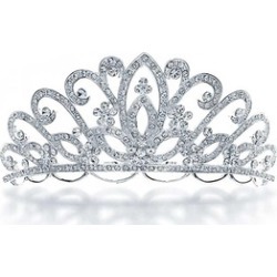 Bling Jewelry Bridal Flower Tiara Headpiece Crystal Rhinestone Gold