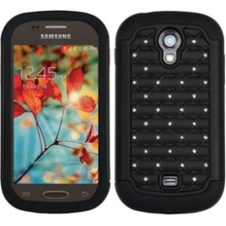 Insten Black/Black Hard Hybrid Armor Bling Case For Galaxy Light T399