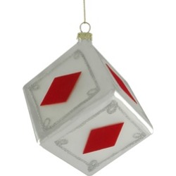 3" Diamonds Dice Casino Gambling Glass Christmas Ornament
