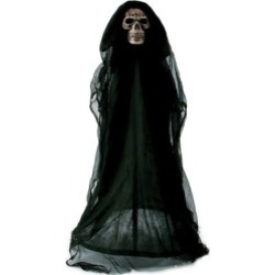 Fun World 91288T Halloween Lawn Walker Black Reaper w/ Light Eyes, 3'