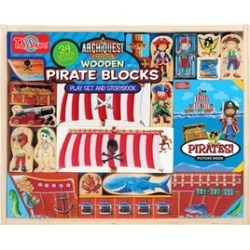 T.S. Shure ArchiQuest Wooden Pirate Blocks Play Set and Storybook
