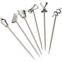 Prodyne MP-9 Stainless Steel and Pewter Martini Picks, Set of 6