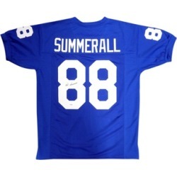 Autographed Pat Summerall New York Giants Blue Custom Jersey