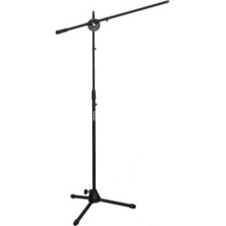 Audio2000s AST4322B Floor Tripod Microphone Stand with Boom - Black