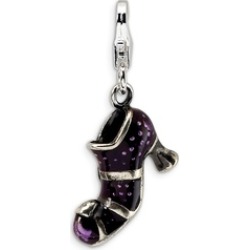 Sterling Silver Antiqued Enameled Witches Shoe w/Lobster Clasp Charm