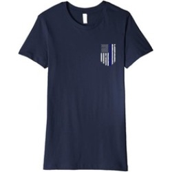 Thin Line Flag T-shirt USA Flag Chest Pocket Tee