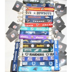 Official Licensed NFL Teams Wristlet Lanyard Keychain Key Ring