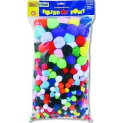 Chenille Kraft Company Ck-818001 Pom Pons Assorted 1 Lb. Bag