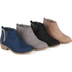 Journee Collection Womens Faux Snake Heel Ankle Booties