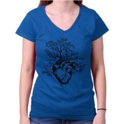 Sprouting Heart Cool Beautiful Spirit Animal Junior Fit V-Neck T Shirt
