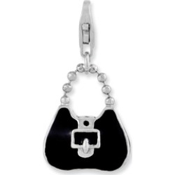 Sterling Silver Rhodium-plated 3-D Enameled Purse Lobster Clasp Charm