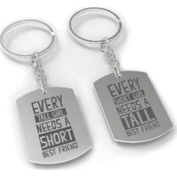 Bff Key Chain Set Short Girl And Tall Girl Best Friend Key Rings