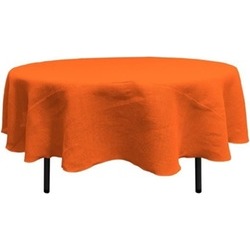 LA Linen TCBurlap90R-Orange Round Dyed Natural Burlap Tablecloth Orange - 90 in.