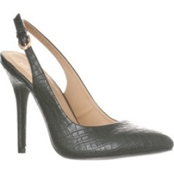 Riverberry 'Lucy' Pointed-Toe Sling Back Pump Heels, Black Croc
