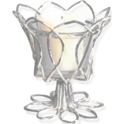 4 Inch Tall Tulip Votive Holder With Glass