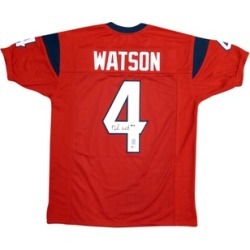 Autographed DeShaun Watson Houston Texans Red Custom Jersey