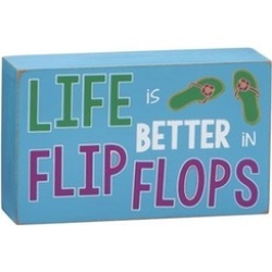 Creative Gifts 060918 3 x 5 x 1.5 in. Life is Better in Flip Flops Wood Sign