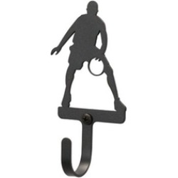 Village Wrought Iron WH-179-S Basketball Player Wall Hook Small - Black