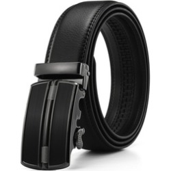 Mens Dress Belt with Automatic Buckle Ratchet Leather Belt 35mm Wide