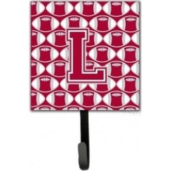 Carolines Treasures CJ1065-LSH4 Letter L Football Crimson Grey & White Leash or